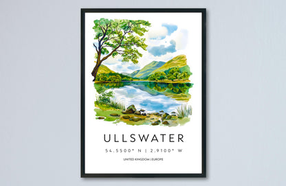 Ullswater Watercolor Poster Wall Art Ullswater Wall Hanging Home Décor Ullswater Gift Art Lovers United Kingdom Wall Art