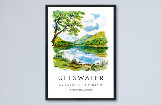 Ullswater Watercolor Poster Wall Art Ullswater Wall Hanging Home Décor Ullswater Gift Art Lovers United Kingdom Wall Art