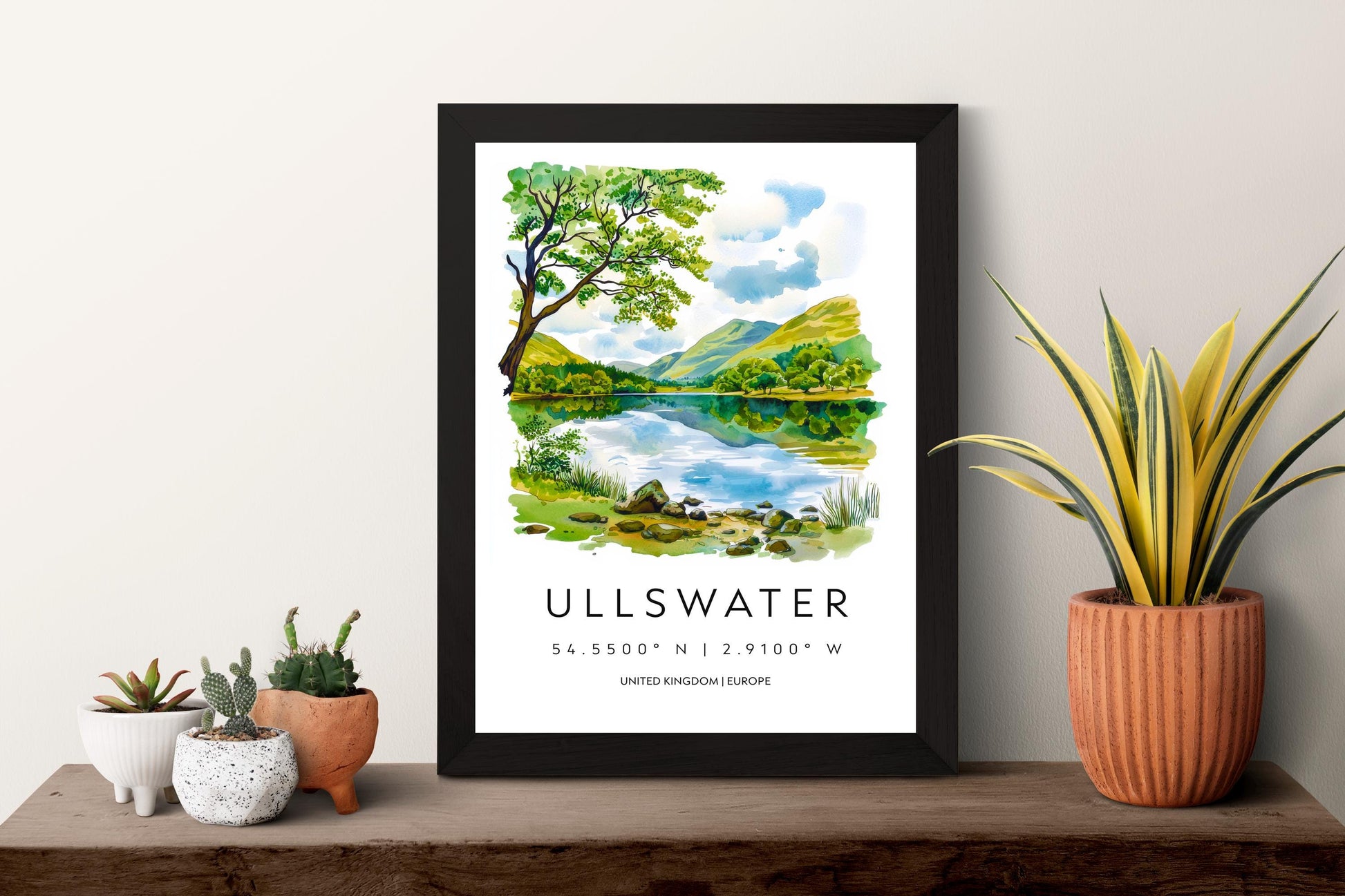 Ullswater Watercolor Poster Wall Art Ullswater Wall Hanging Home Décor Ullswater Gift Art Lovers United Kingdom Wall Art