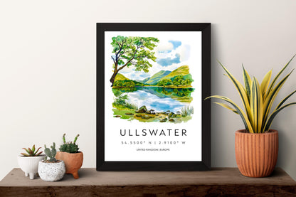 Ullswater Watercolor Poster Wall Art Ullswater Wall Hanging Home Décor Ullswater Gift Art Lovers United Kingdom Wall Art
