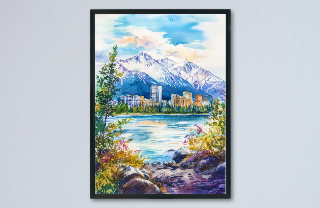 Anchorage watercolor poster Wall Art Anchorage Wall Hanging Home Décor Anchorage Gift Art Lovers Alaska Art Lover Gift Alaska wall art