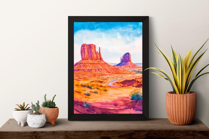 Monument Valley watercolor poster Wall Art Monument Valley Wall Hanging Home Décor Monument Valley Gift Art Lovers Arizona Art Lover Gift