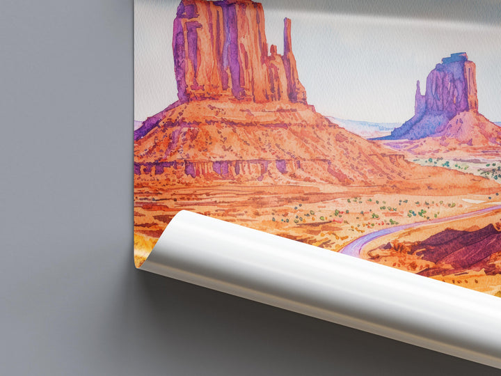 Monument Valley watercolor poster Wall Art Monument Valley Wall Hanging Home Décor Monument Valley Gift Art Lovers Arizona Art Lover Gift