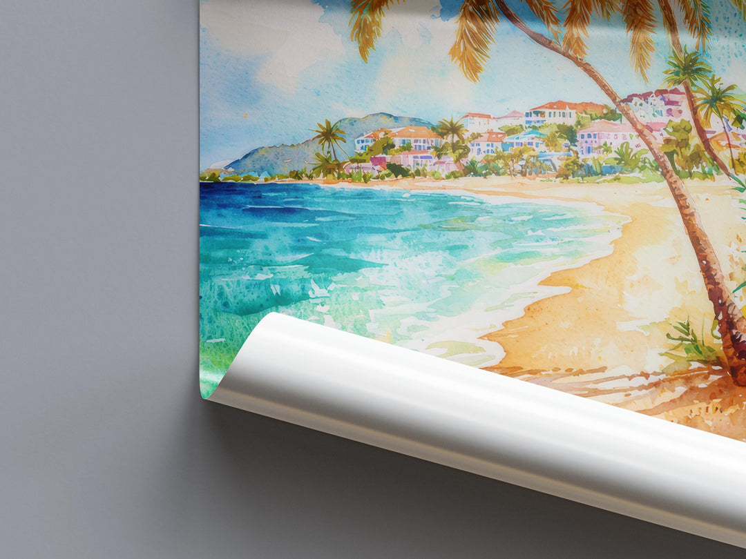 Saint Maarten watercolor poster Wall Art Saint Maarten Wall Hanging Home Décor Saint Maarten Gift Art Lovers Saint Maarten Art Lover Gift