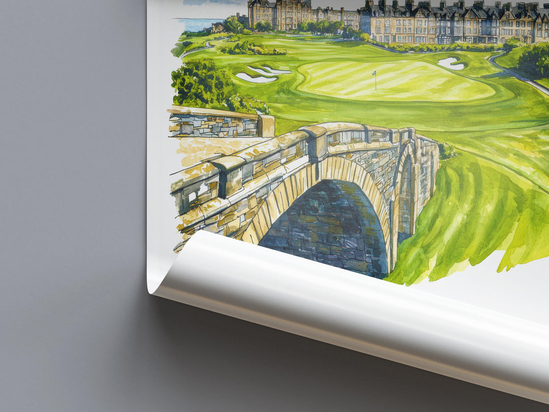 St Andrews Golf Course Watercolor Poster Wall Art St Andrews Golf Course Wall Hanging Home Décor St Andrews Golf Course Gift Art Lovers