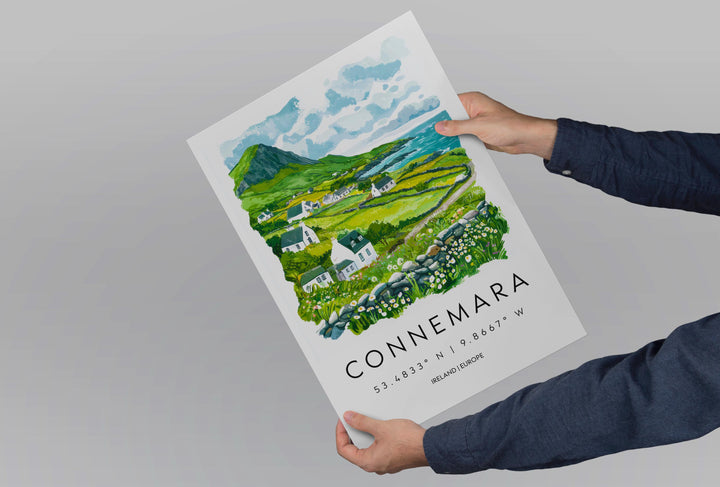 Connemara Watercolor Poster Wall Art Connemara Wall Hanging Home Décor Connemara Gift Art Lovers Ireland Wall Art
