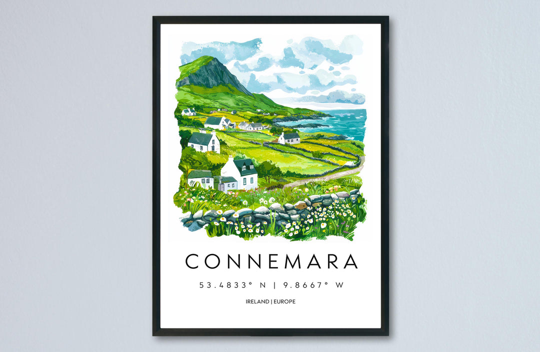 Connemara Watercolor Poster Wall Art Connemara Wall Hanging Home Décor Connemara Gift Art Lovers Ireland Wall Art