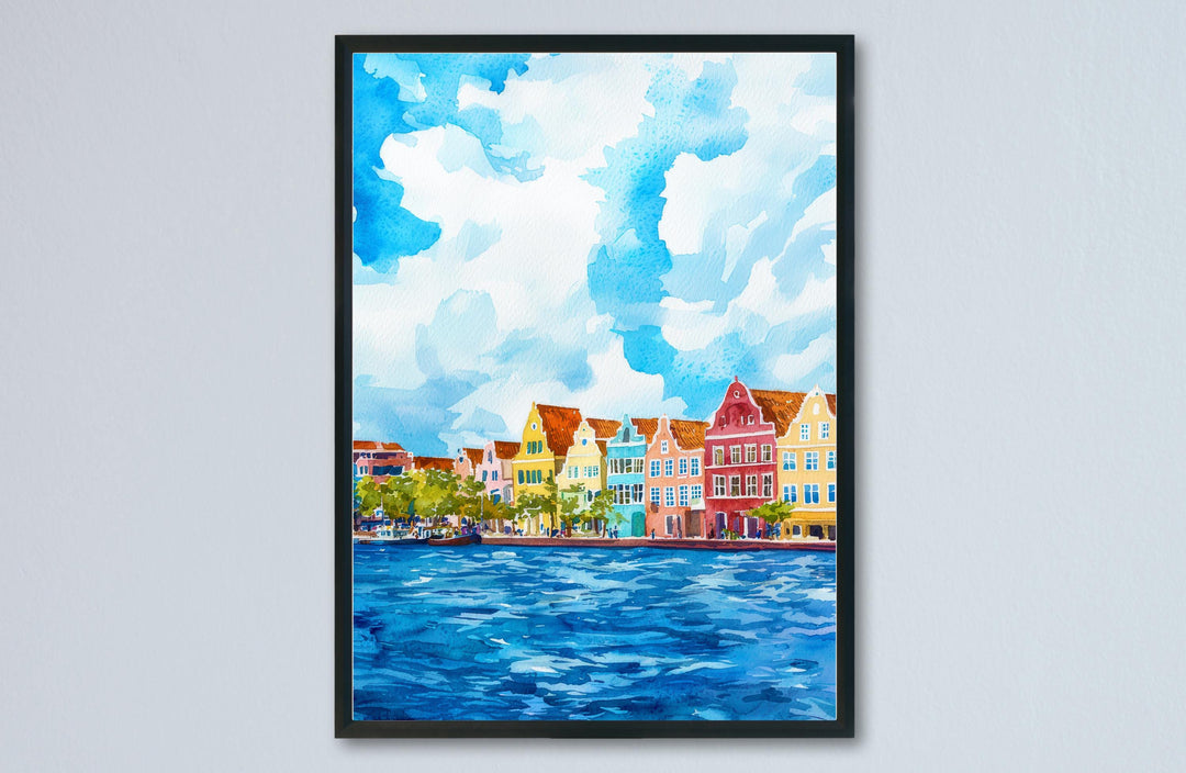Curaçao watercolor poster Wall Art Curaçao Wall Hanging Home Décor Curaçao Gift Art Lovers Dutch Caribbean Art Lover Gift Dutch Caribbean