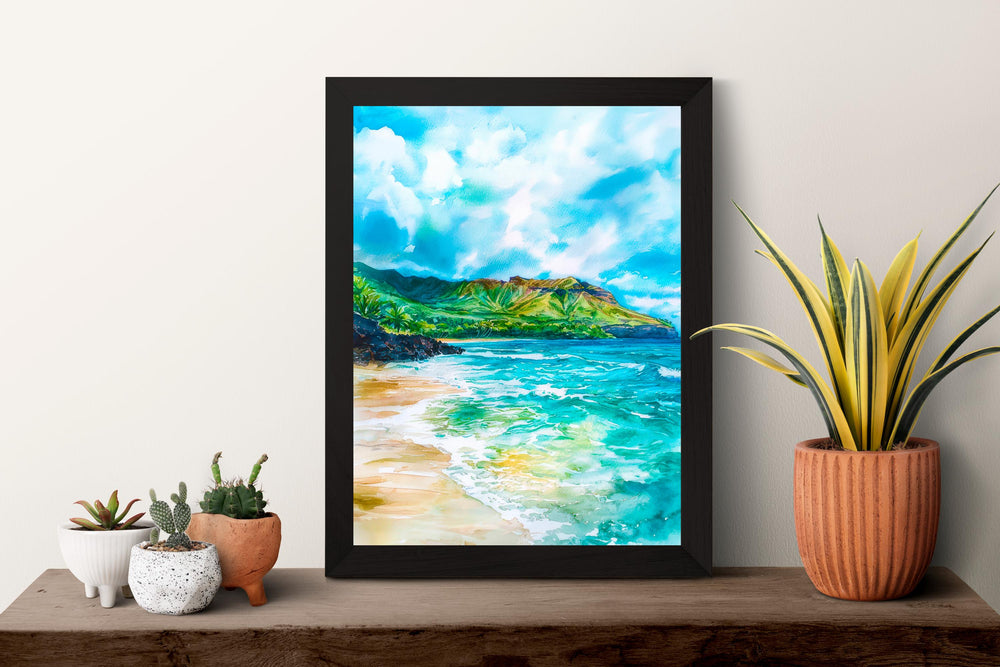 Hanauma Bay Natural Preserve watercolor poster Wall Art Hanauma Bay Natural Preserve Wall Hanging Home Décor Hanauma Bay Natural Preserve