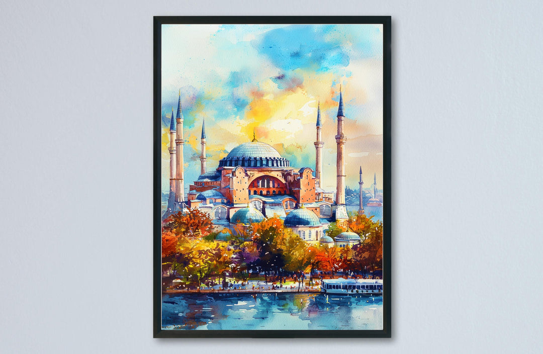 Istanbul Watercolor Poster Wall Art Istanbul Wall Hanging Home Décor Istanbul Gift Art Lovers Turkey Art Lover Gift