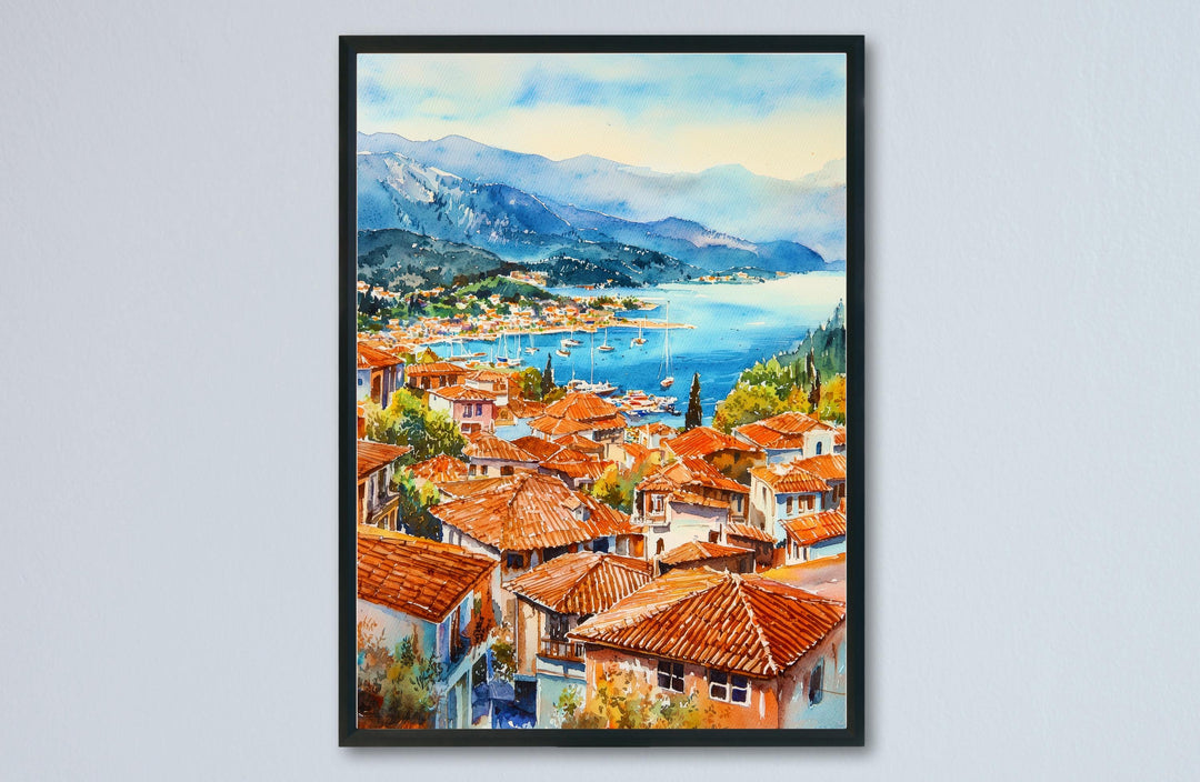 Fethiye Watercolor Poster Wall Art Fethiye Wall Hanging Home Décor Fethiye Gift Art Lovers Turkey Wall Art Fethiye Travel Poster Gift