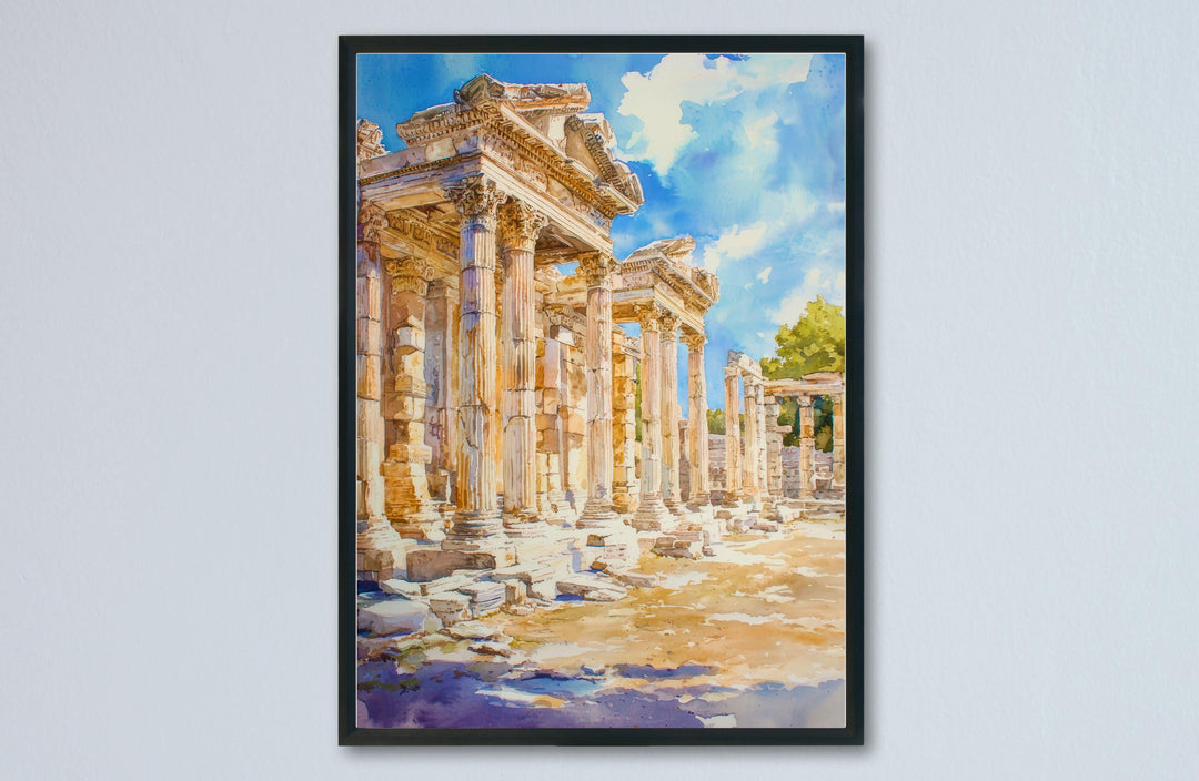 Ephesus Watercolor Poster Wall Art Ephesus Wall Hanging Home Décor Ephesus Gift Art Lovers Turkey Wall Art Ephesus Travel Poster Gift