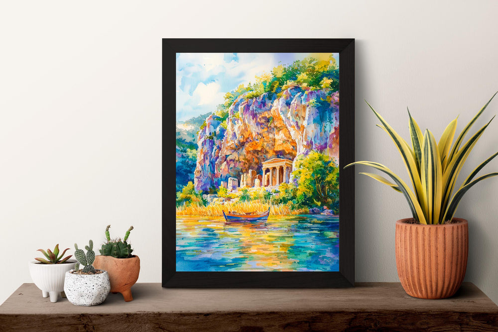 Dalyan Watercolor Poster Wall Art Dalyan Wall Hanging Home Décor Dalyan Gift Art Lovers Turkey Wall Art Dalyan Travel Poster Gift