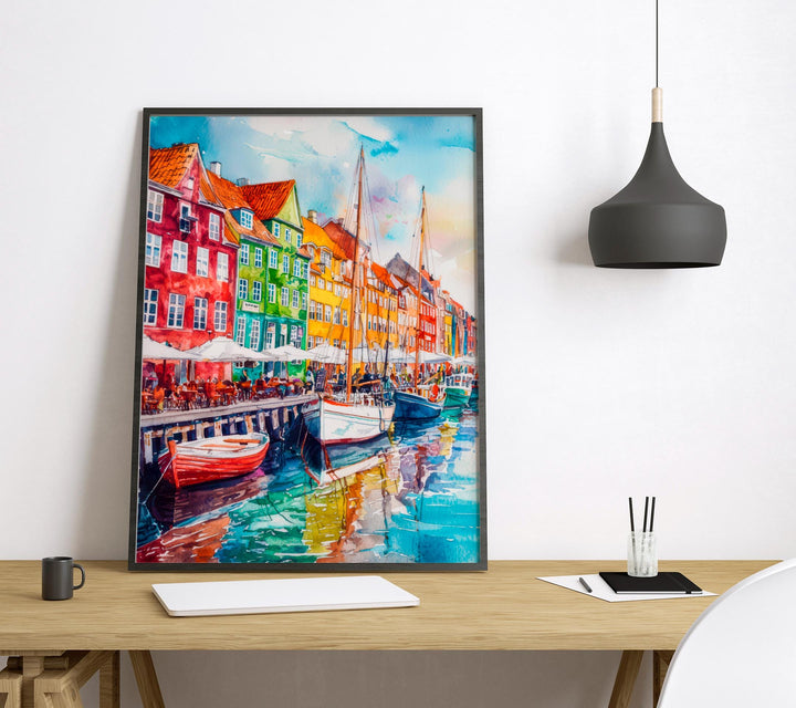 Copenhagen Watercolor Poster Wall Art Copenhagen Wall Hanging Home Décor Copenhagen Gift Art Lovers Denmark Wall Art Copenhagen Gift