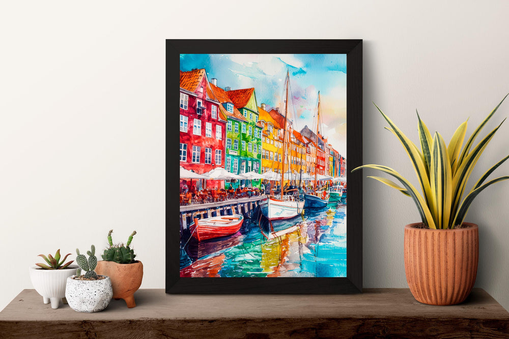 Copenhagen Watercolor Poster Wall Art Copenhagen Wall Hanging Home Décor Copenhagen Gift Art Lovers Denmark Wall Art Copenhagen Gift