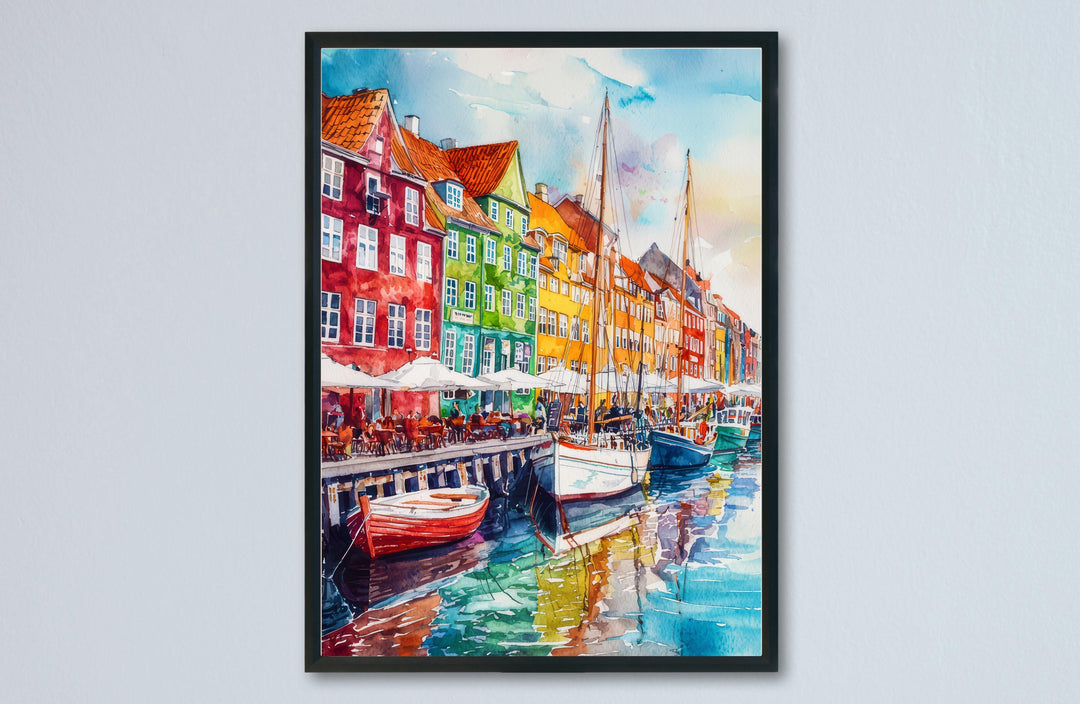 Copenhagen Watercolor Poster Wall Art Copenhagen Wall Hanging Home Décor Copenhagen Gift Art Lovers Denmark Wall Art Copenhagen Gift