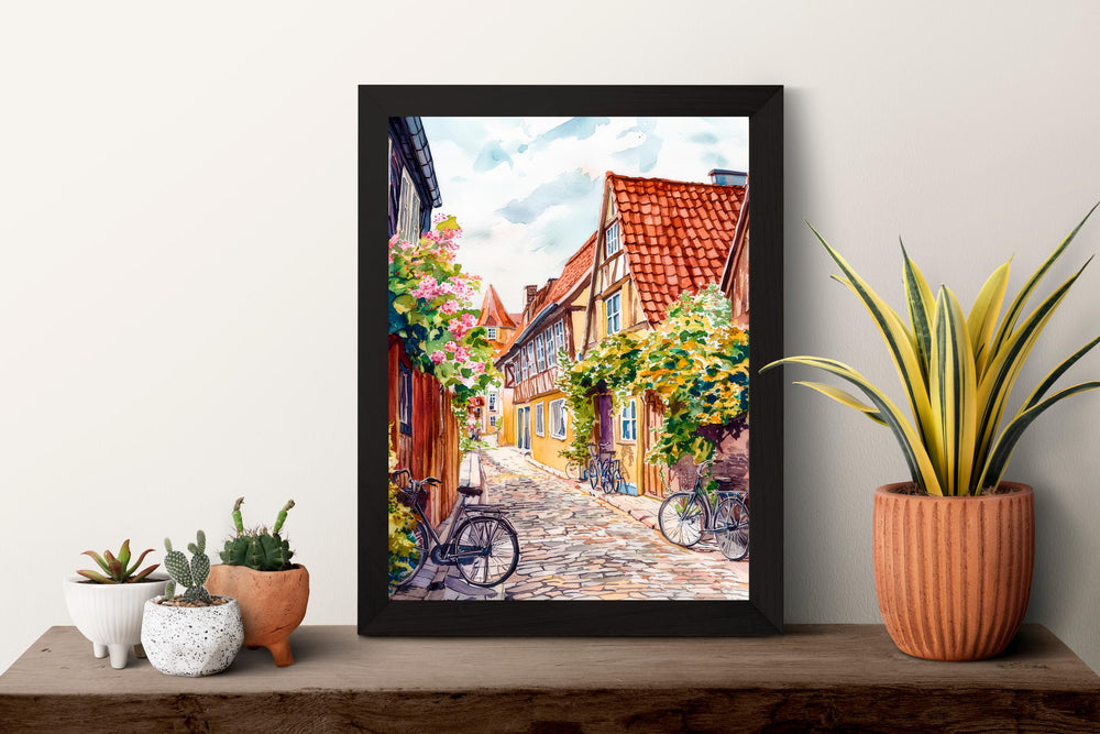 Odense Watercolor Poster Wall Art Odense Wall Hanging Home Décor Odense Gift Art Lovers Denmark Wall Art Odense Travel Poster Gift