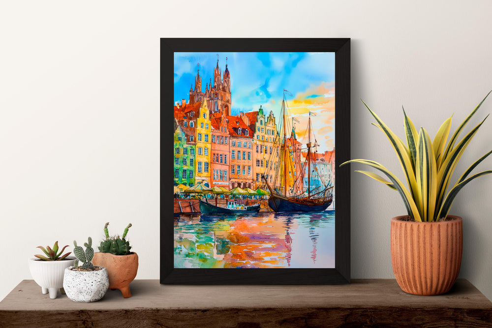 Gdansk Watercolor Poster Wall Art Gdansk Wall Hanging Home Décor Gdansk Gift Art Lovers Poland Wall Art Gdansk Travel Poster Gift