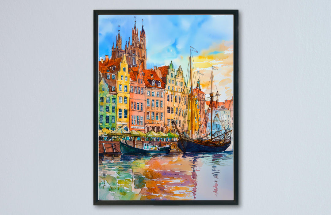 Gdansk Watercolor Poster Wall Art Gdansk Wall Hanging Home Décor Gdansk Gift Art Lovers Poland Wall Art Gdansk Travel Poster Gift