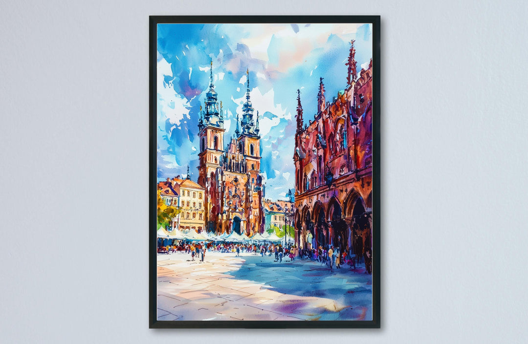 Krakow Watercolor Poster Wall Art Krakow Wall Hanging Home Décor Krakow Gift Art Lovers Poland Wall Art Krakow Travel Poster Gift