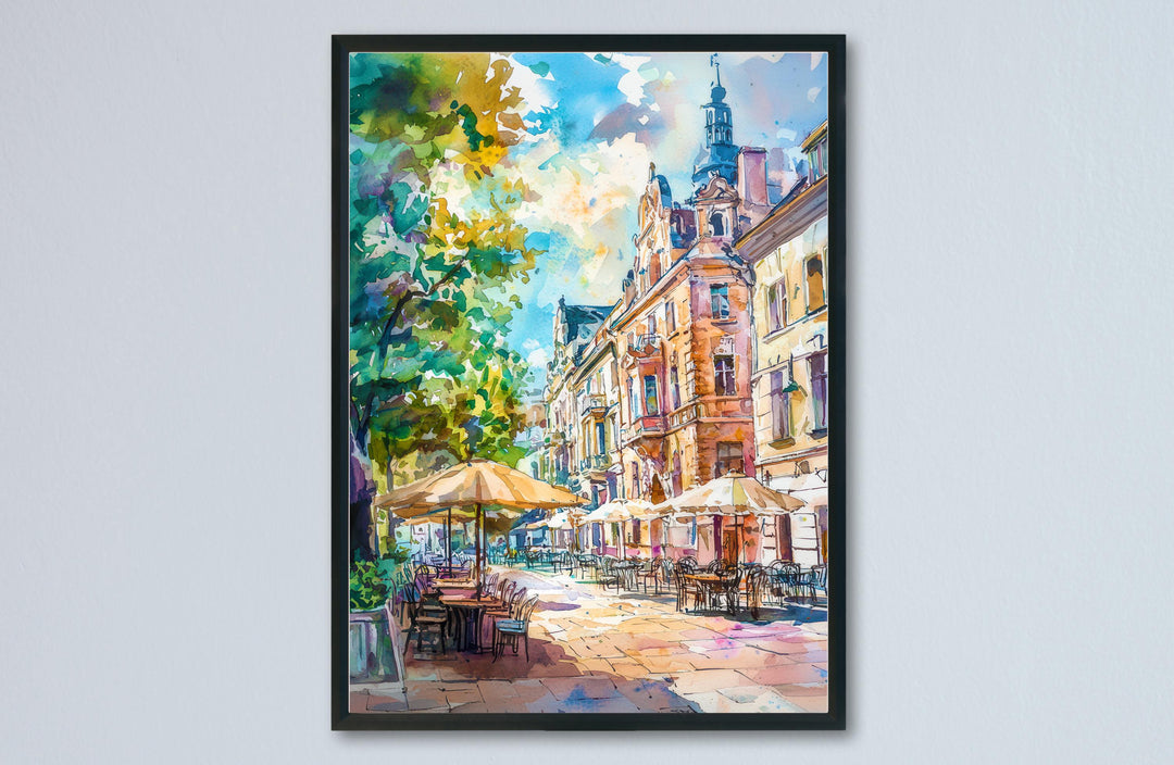 Lodz Watercolor Poster Wall Art Lodz Wall Hanging Home Décor Lodz Gift Art Lovers Poland Wall Art Lodz Travel Poster Gift