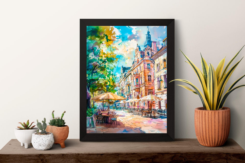 Lodz Watercolor Poster Wall Art Lodz Wall Hanging Home Décor Lodz Gift Art Lovers Poland Wall Art Lodz Travel Poster Gift