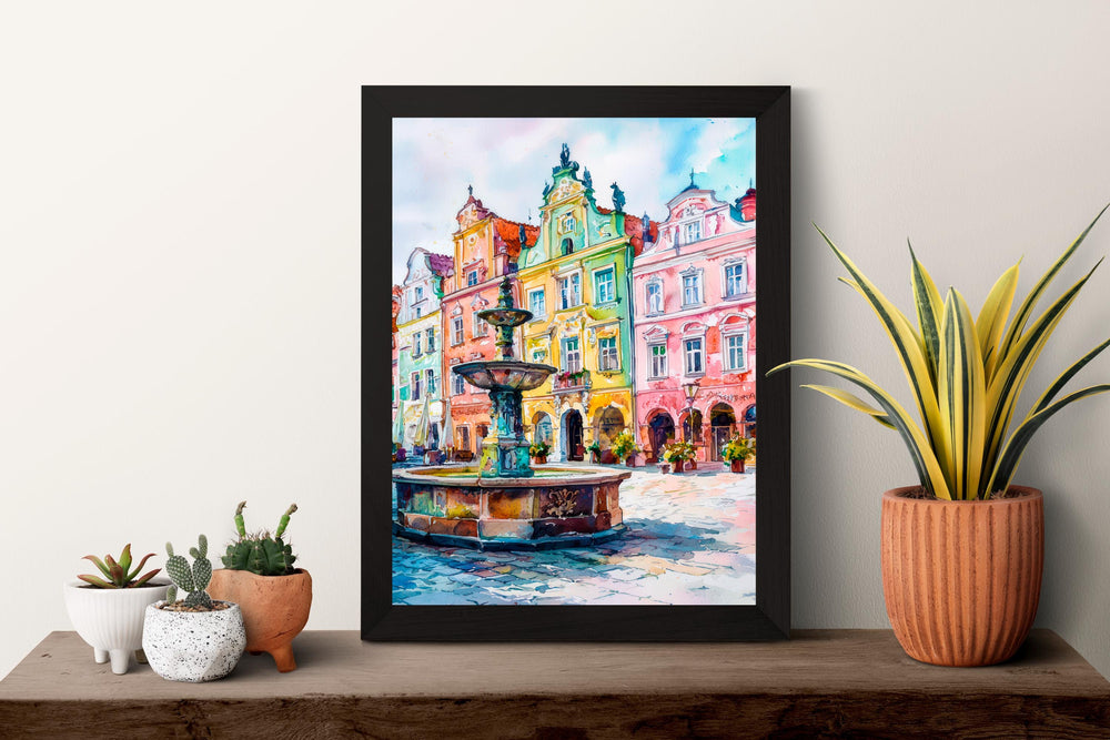 Poznan Watercolor Poster Wall Art Poznan Wall Hanging Home Décor Poznan Gift Art Lovers Poland Wall Art Poznan Travel Poster Gift