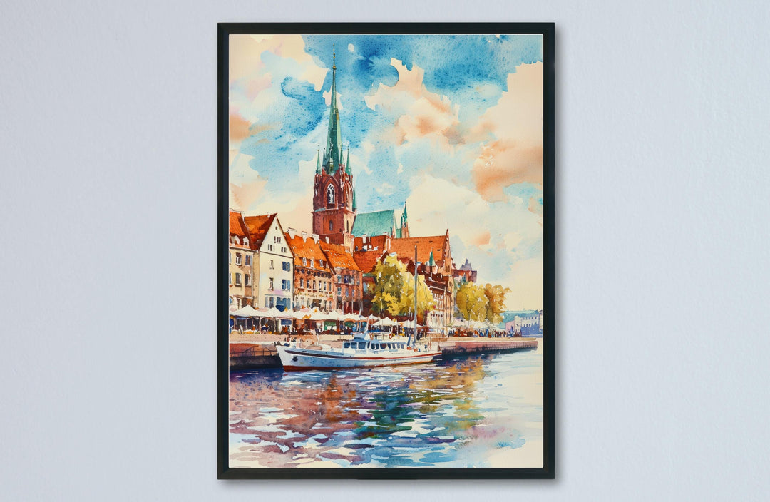 Szczecin Watercolor Poster Wall Art Szczecin Wall Hanging Home Décor Szczecin Gift Art Lovers Poland Wall Art Szczecin Travel Poster Gift