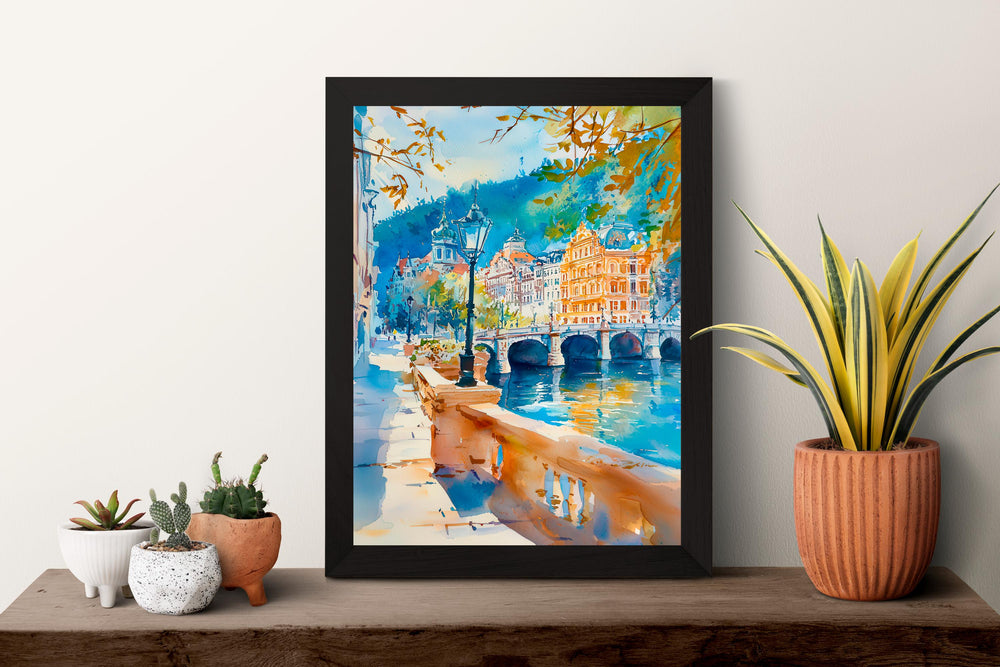 Karlovy Vary Watercolor Poster Wall Art Karlovy Vary Wall Hanging Home Décor Karlovy Vary Gift Art Lovers Czech Republic Wall Art