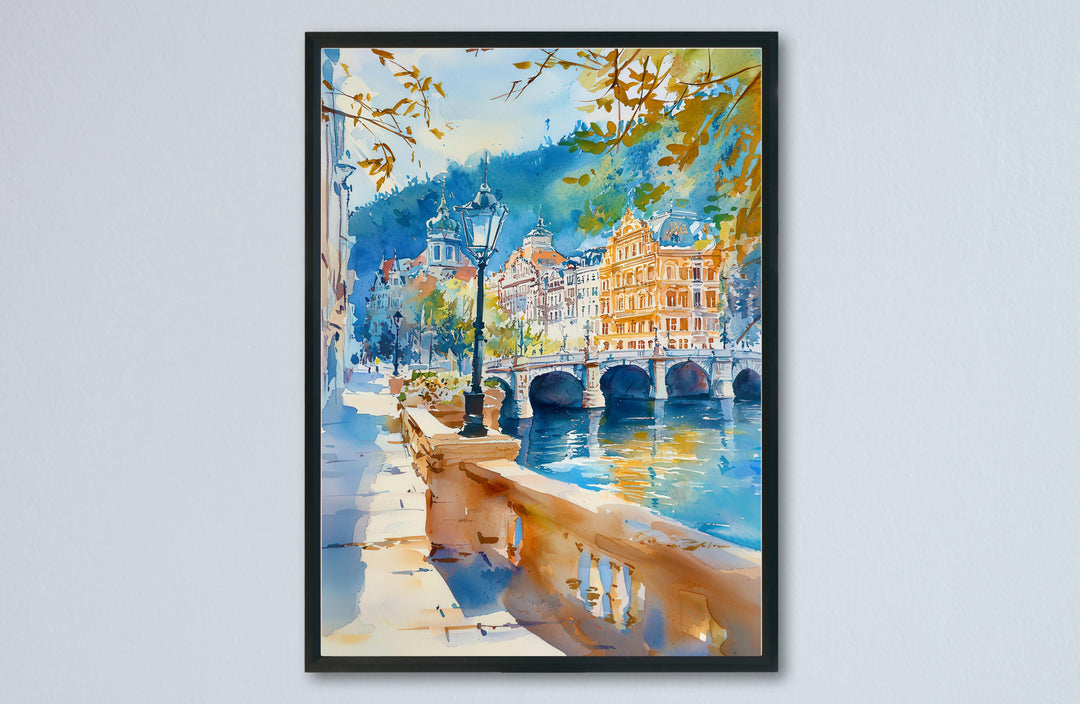 Karlovy Vary Watercolor Poster Wall Art Karlovy Vary Wall Hanging Home Décor Karlovy Vary Gift Art Lovers Czech Republic Wall Art