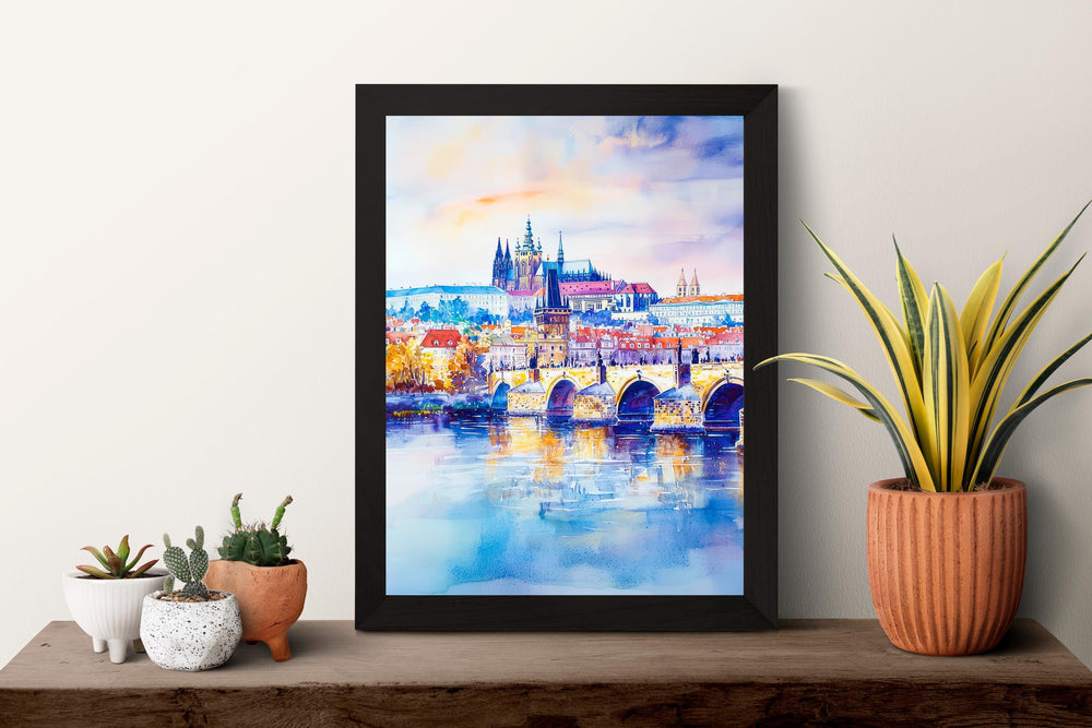 Prague Watercolor Poster Wall Art Prague Wall Hanging Home Décor Prague Gift Art Lovers Czech Republic Wall Art