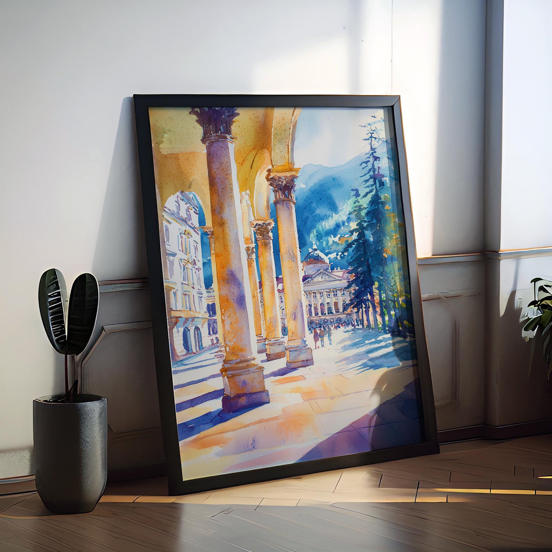 Mariánské Lázně Watercolor Poster Wall Art Mariánské Lázně Wall Hanging Home Décor Mariánské Lázně Gift Art Lovers Czech Republic Wall Art