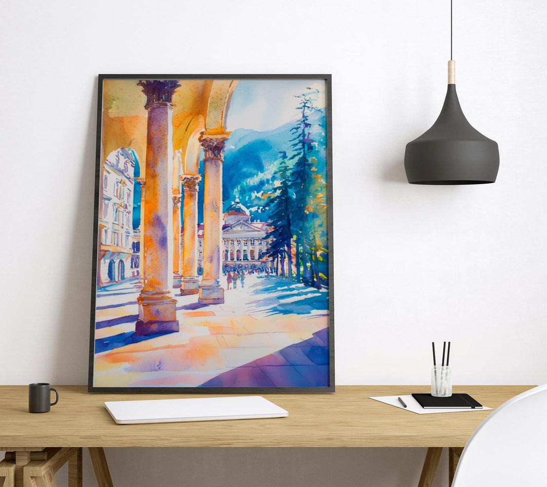 Mariánské Lázně Watercolor Poster Wall Art Mariánské Lázně Wall Hanging Home Décor Mariánské Lázně Gift Art Lovers Czech Republic Wall Art