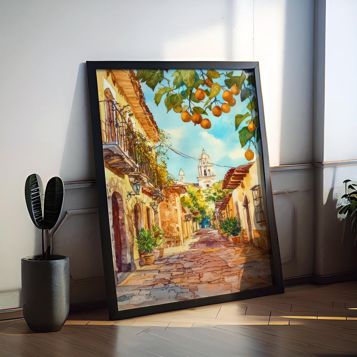 Oaxaca City Watercolor Poster Wall Art Oaxaca City Wall Hanging Home Décor Oaxaca City Gift Art Lovers Mexico Wall Art