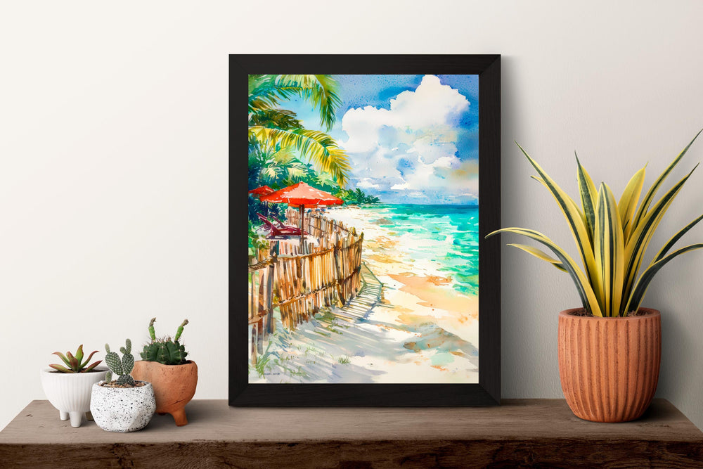 Playa del Carmen Watercolor Poster Wall Art Playa del Carmen Wall Hanging Home Décor Playa del Carmen Gift Art Lovers Mexico Wall Art