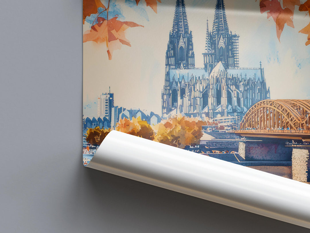 Cologne Watercolor Poster Wall Art Cologne Wall Hanging Home Décor Cologne Gift Art Lovers Germany Wall Art