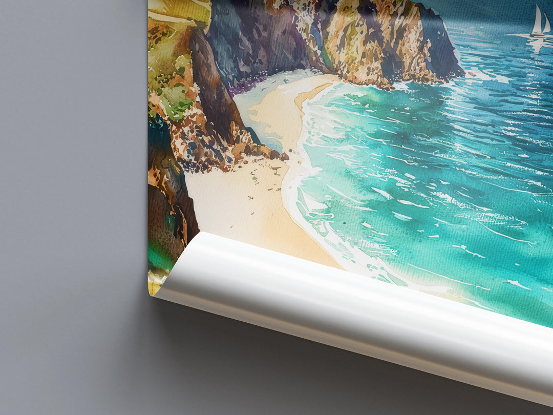 Cornwall Watercolor Poster Wall Art Cornwall Wall Hanging Home Décor Cornwall Gift Art Lovers United Kingdom Wall Art