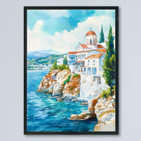 Andros Watercolor Poster Wall Art Andros Wall Hanging Home Décor Andros Gift Art Lovers Greece Wall Art