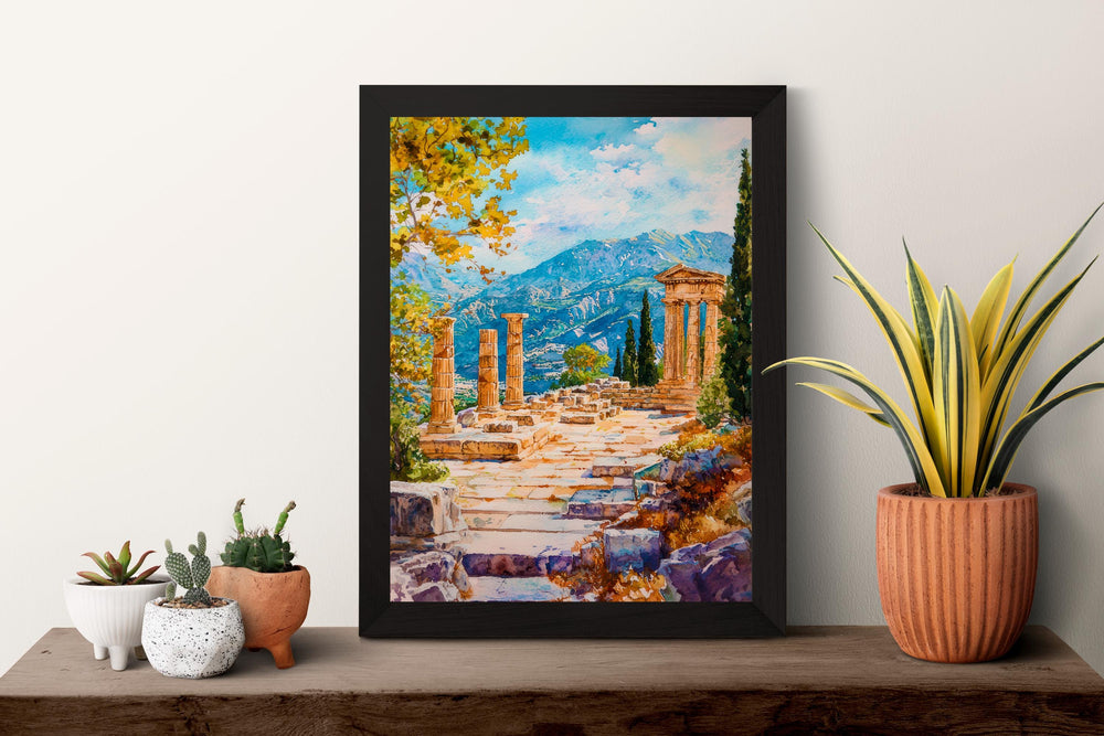 Delphi Watercolor Poster Wall Art Delphi Wall Hanging Home Décor Delphi Gift Art Lovers Greece Wall Art