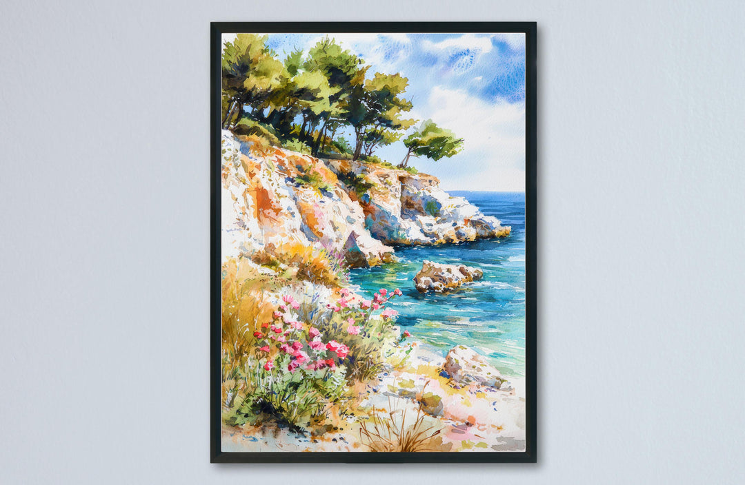 Halkidiki Watercolor Poster Wall Art Halkidiki Wall Hanging Home Décor Halkidiki Gift Art Lovers Greece Wall Art