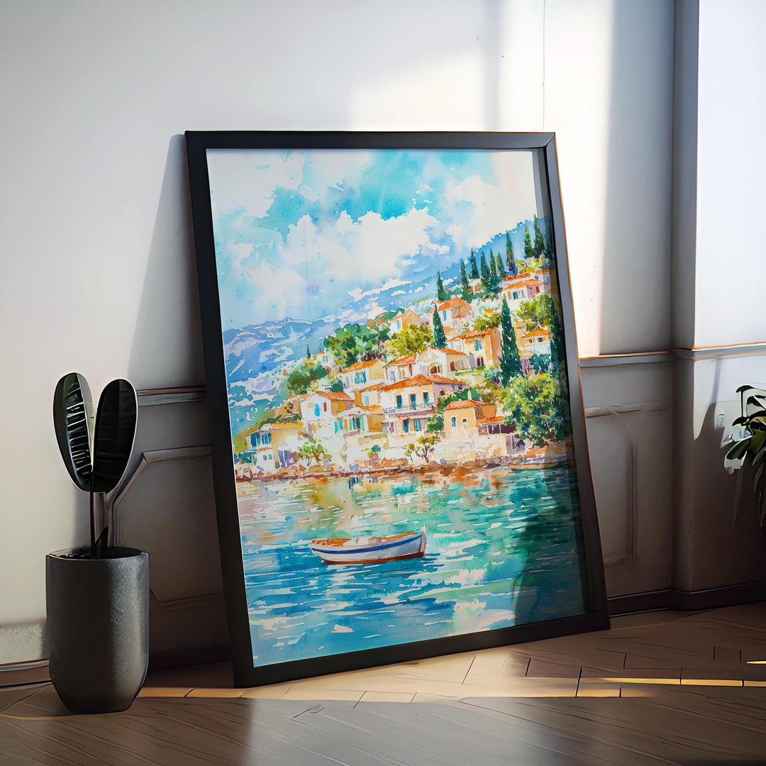 Ithaca Watercolor Poster Wall Art Ithaca Wall Hanging Home Décor Ithaca Gift Art Lovers Greece Wall Art