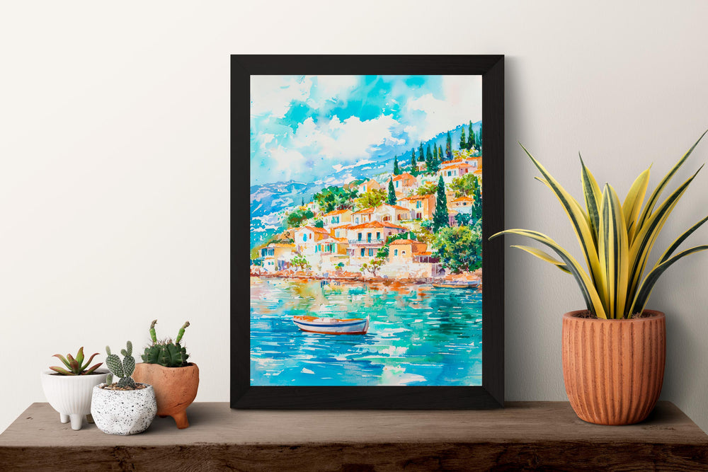Ithaca Watercolor Poster Wall Art Ithaca Wall Hanging Home Décor Ithaca Gift Art Lovers Greece Wall Art