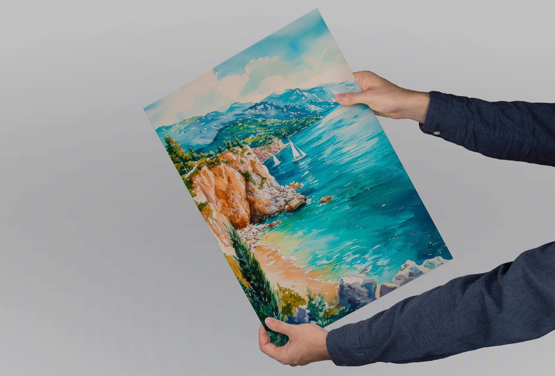 Lefkada Watercolor Poster Wall Art Lefkada Wall Hanging Home Décor Lefkada Gift Art Lovers Greece Wall Art