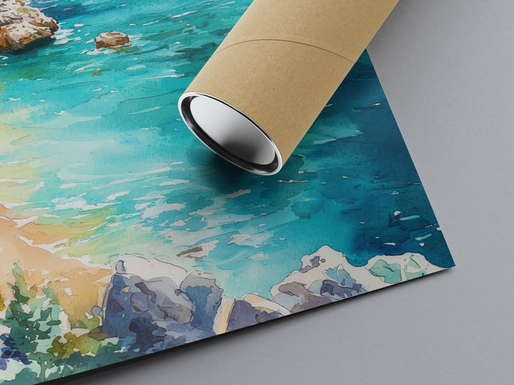 Lefkada Watercolor Poster Wall Art Lefkada Wall Hanging Home Décor Lefkada Gift Art Lovers Greece Wall Art