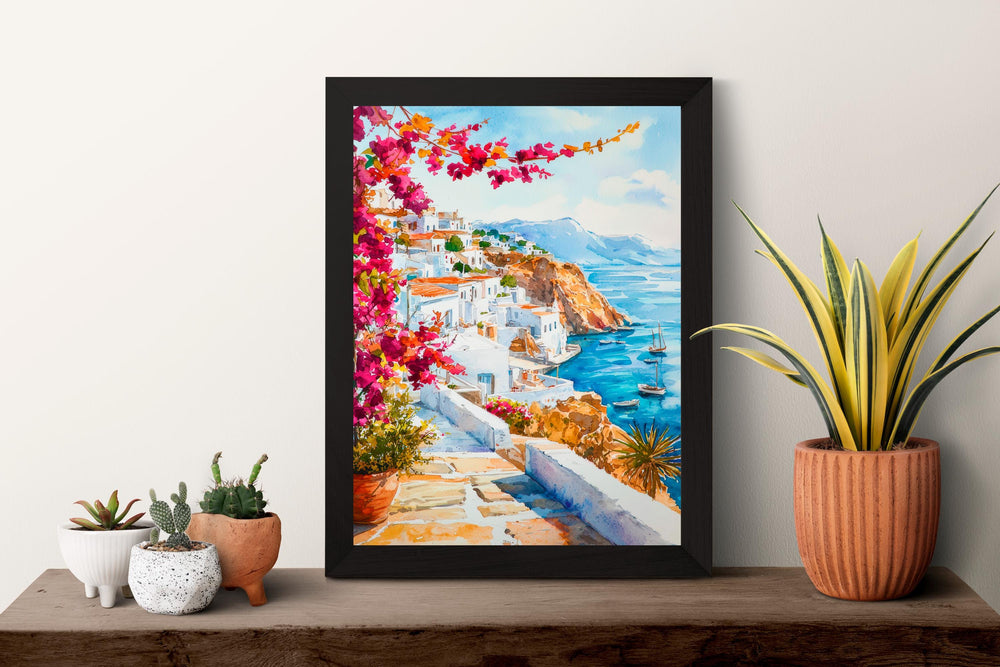 Milos Watercolor Poster Wall Art Milos Wall Hanging Home Décor Milos Gift Art Lovers Greece Wall Art