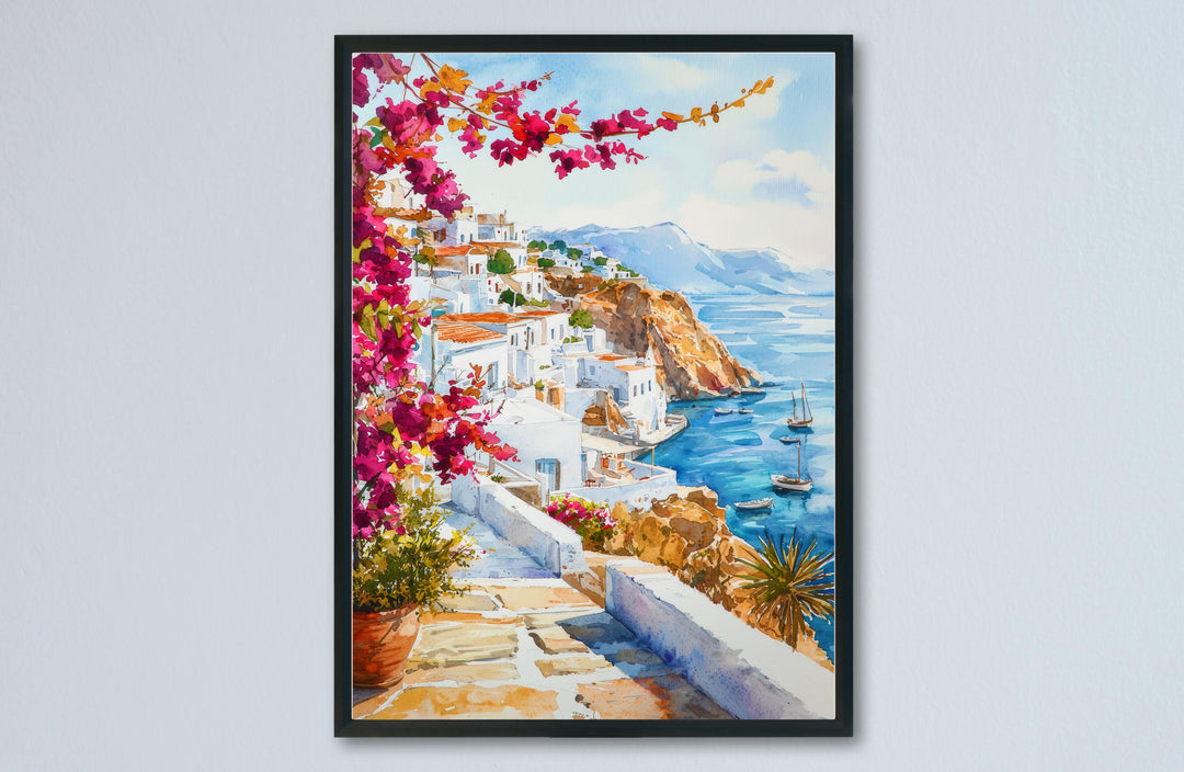 Milos Watercolor Poster Wall Art Milos Wall Hanging Home Décor Milos Gift Art Lovers Greece Wall Art