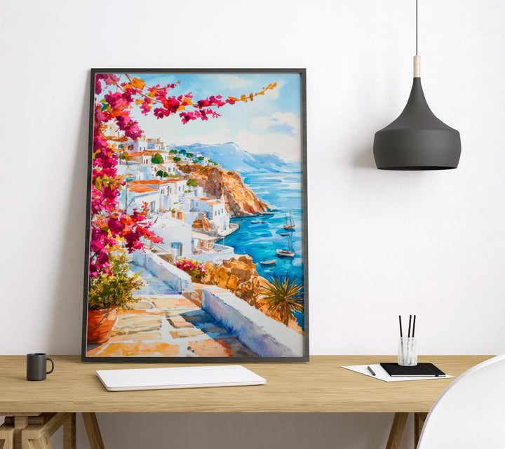 Milos Watercolor Poster Wall Art Milos Wall Hanging Home Décor Milos Gift Art Lovers Greece Wall Art