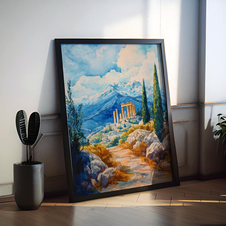 Mount Olympus Watercolor Poster Wall Art Mount Olympus Wall Hanging Home Décor Mount Olympus Gift Art Lovers Greece Wall Art
