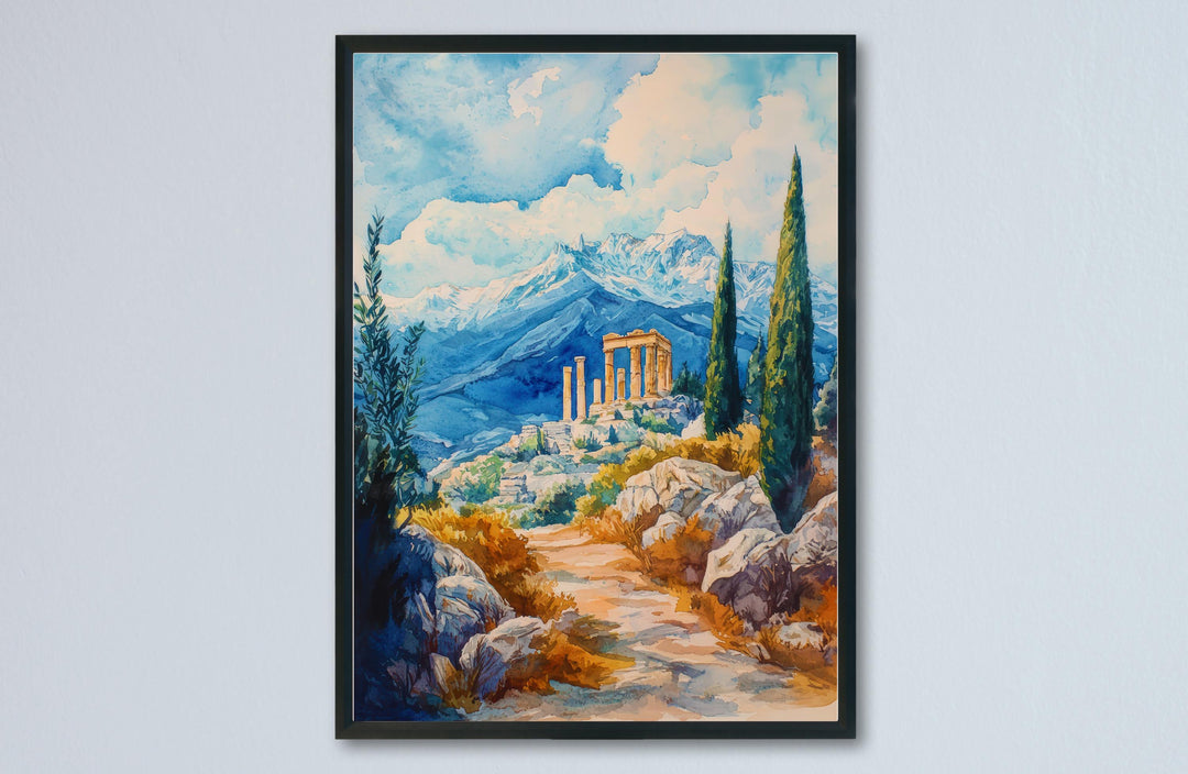 Mount Olympus Watercolor Poster Wall Art Mount Olympus Wall Hanging Home Décor Mount Olympus Gift Art Lovers Greece Wall Art