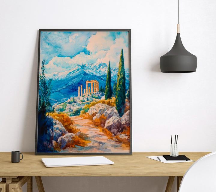 Mount Olympus Watercolor Poster Wall Art Mount Olympus Wall Hanging Home Décor Mount Olympus Gift Art Lovers Greece Wall Art